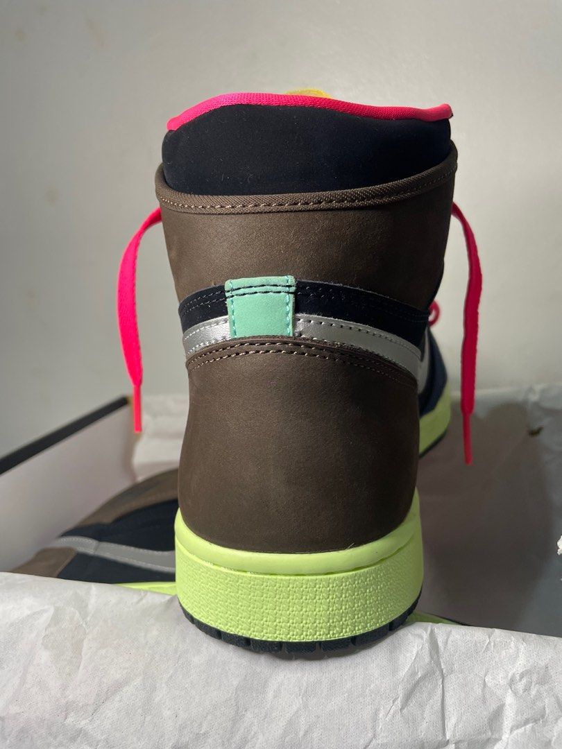 Jordan 1 Bio Hack (Category: Sneakers) located in Quezon City. Submitted by ledgeve (Listing ID 1225958822, Image 3). Description: AUTHENTIC Jordan 1 Bio Hack ✔️Shoes, Box & extra pair of lace inside (Originally provided) ✔️Includes Receipt Size: USA 11, EURO 45, UK11 Fitted Condition: 9.8/10 Color Rate: 10/10 Selling for 12000php Honest Issues: Box is quite dusty Box condition: 9/10 (See Images Above) 🎧Videos & Pictures of the listed item are a
