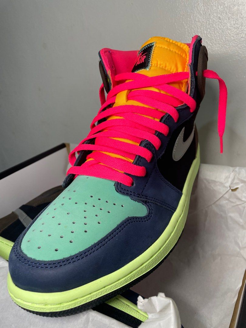 Jordan 1 Bio Hack (Category: Sneakers) located in Quezon City. Submitted by ledgeve (Listing ID 1225958822, Image 2). Description: AUTHENTIC Jordan 1 Bio Hack ✔️Shoes, Box & extra pair of lace inside (Originally provided) ✔️Includes Receipt Size: USA 11, EURO 45, UK11 Fitted Condition: 9.8/10 Color Rate: 10/10 Selling for 12000php Honest Issues: Box is quite dusty Box condition: 9/10 (See Images Above) 🎧Videos & Pictures of the listed item are a