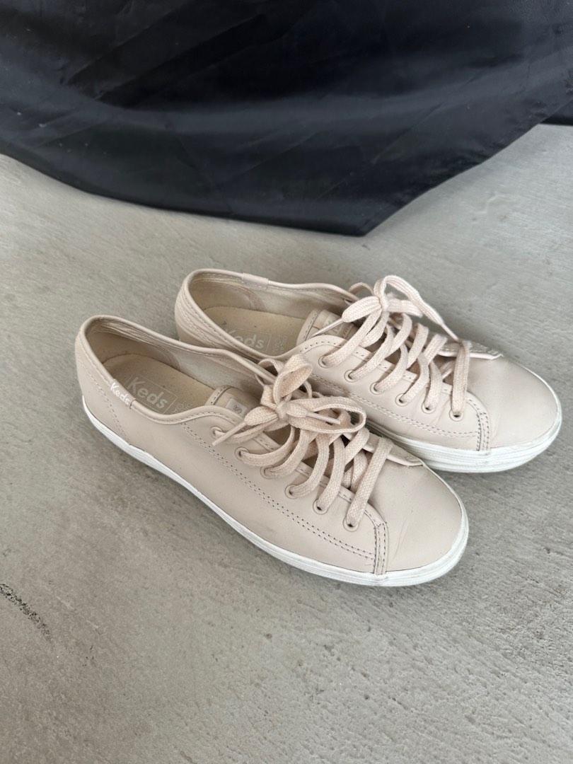 Pink shop leather keds
