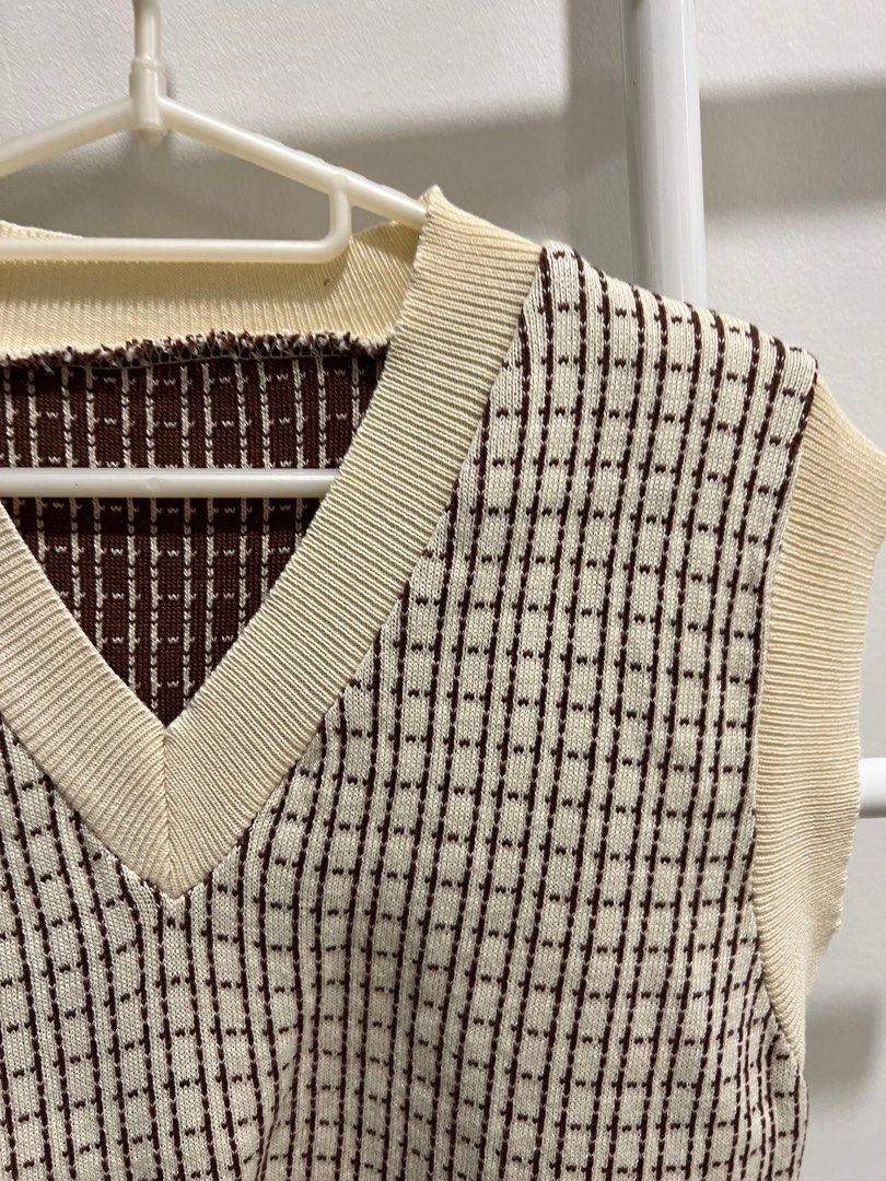 Khaki Checkered Vest