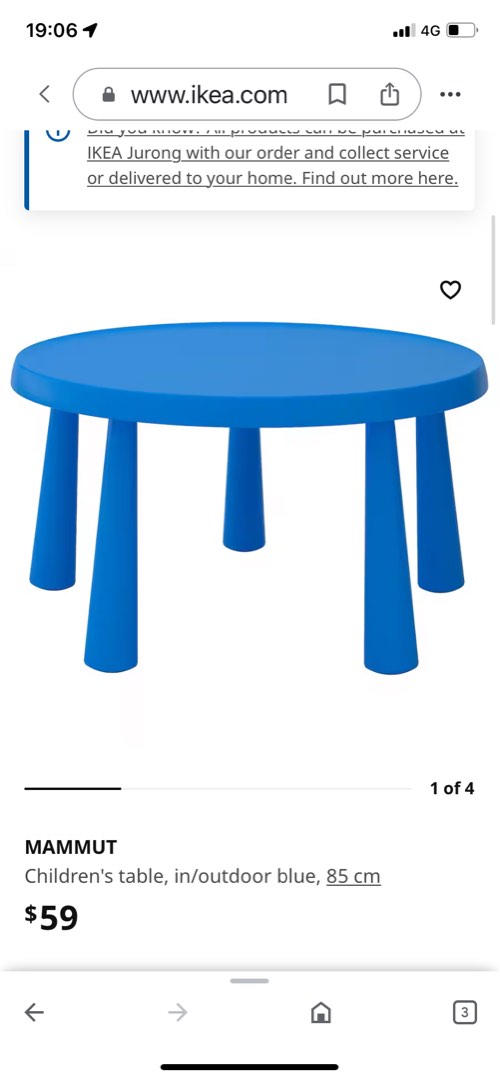 Ikea blue deals kids table