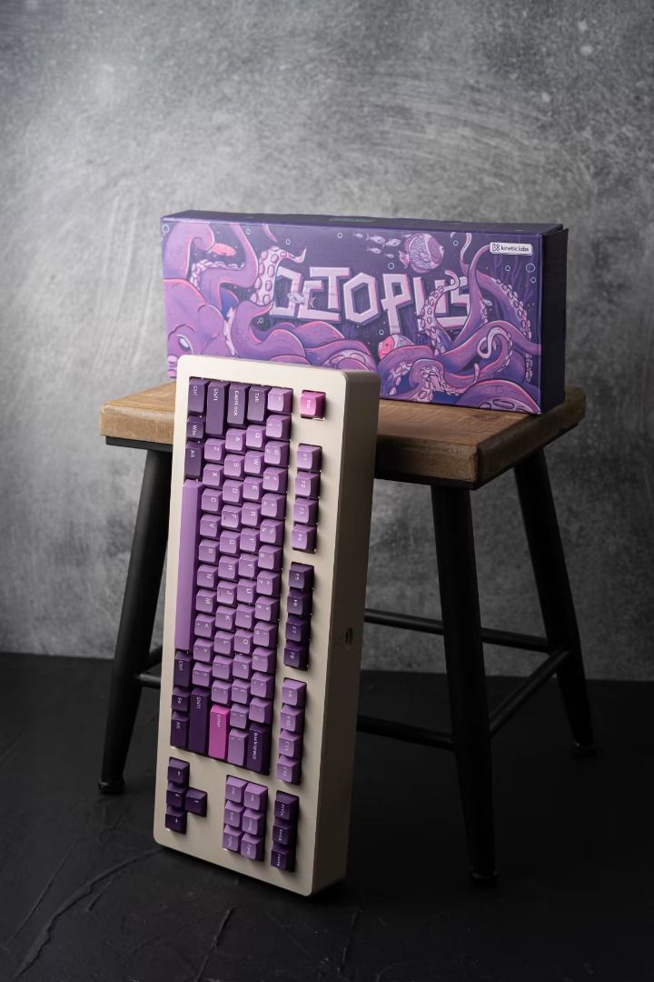 Kinetic Labs PolyCaps Octopus PBT Keycaps | Double-shot PBT | Purple ...
