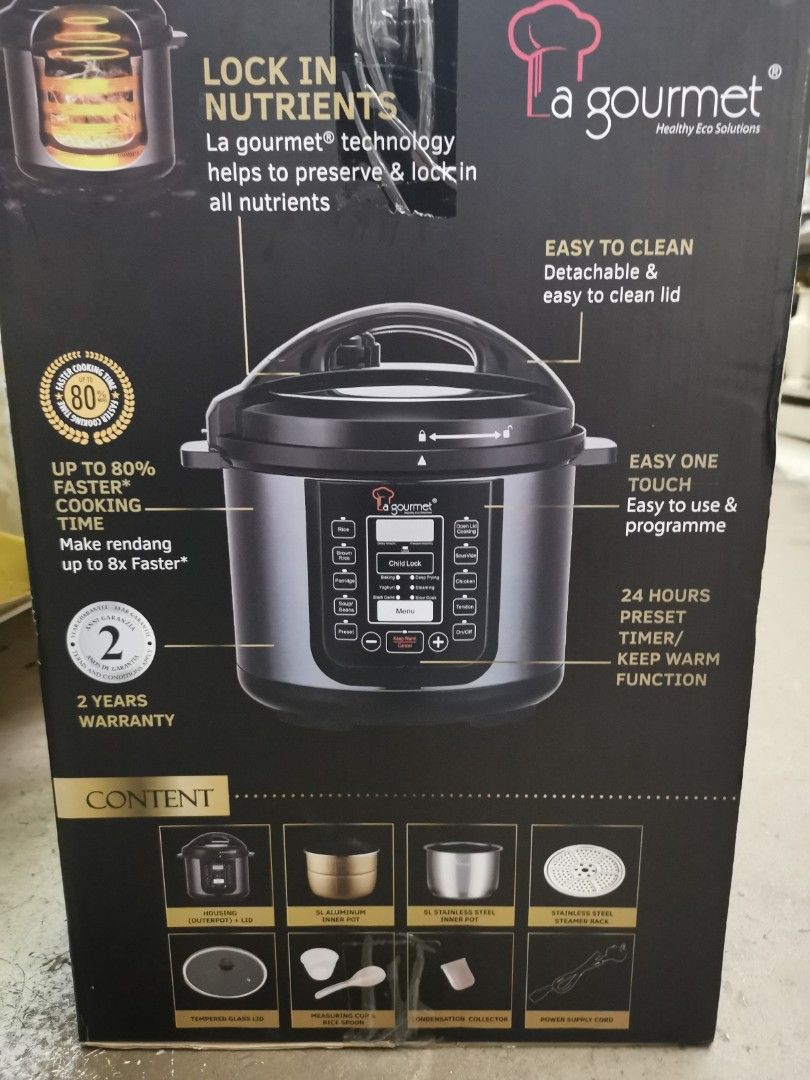 LA GOURMET Electric Pressure Cooker, TV & Home Appliances, Kitchen