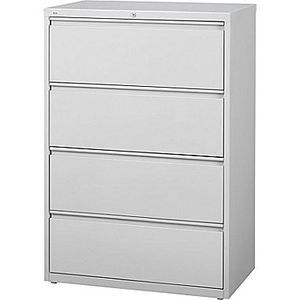 Lateral Steel Cabinet 4-Drawers 

Features 

4th Generation design, enamel paint in wrinkled or plain finish 

Overall Dimension
52"h x 36"w x 18"d   
Thickness
Gauge#22 = 31,000
Gauge#20 = 32,500
Gauge#18 = 34,500