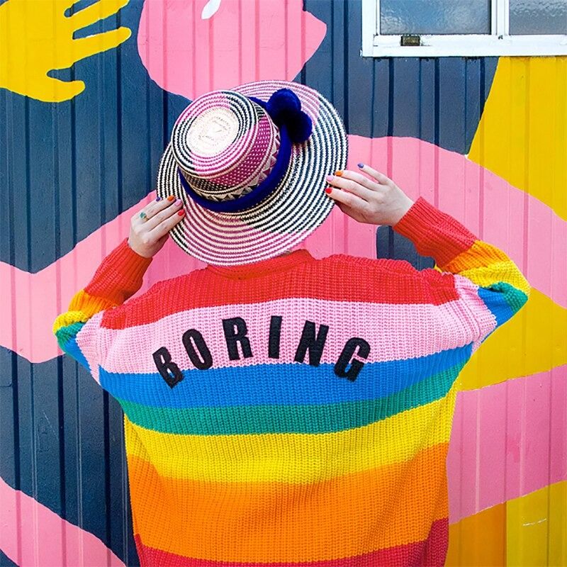 Boring Rainbow Oversized Cardigan