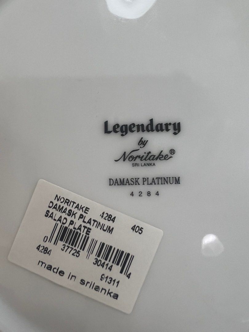 Legendary by NORITAKE damask platinum 4284 sri lanka dinner set 40pc