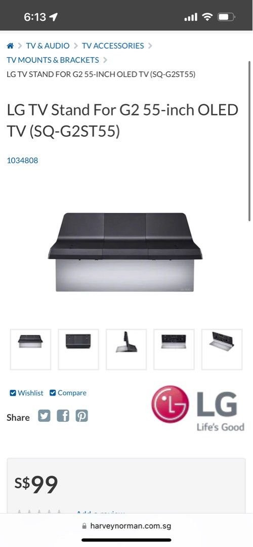 LG OLED TV Stand (55G2), TV & Home Appliances, TV & Entertainment, TV