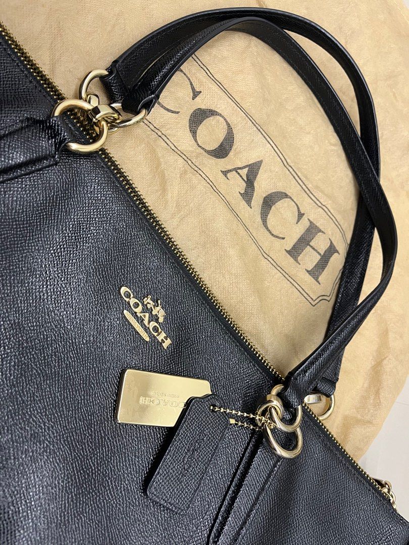 Real leather coach tote hotsell