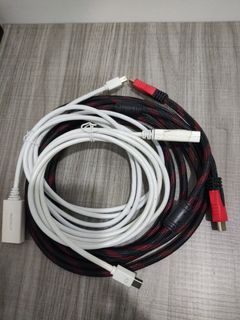 Long HDMI cable + Display Port cables (Macs)