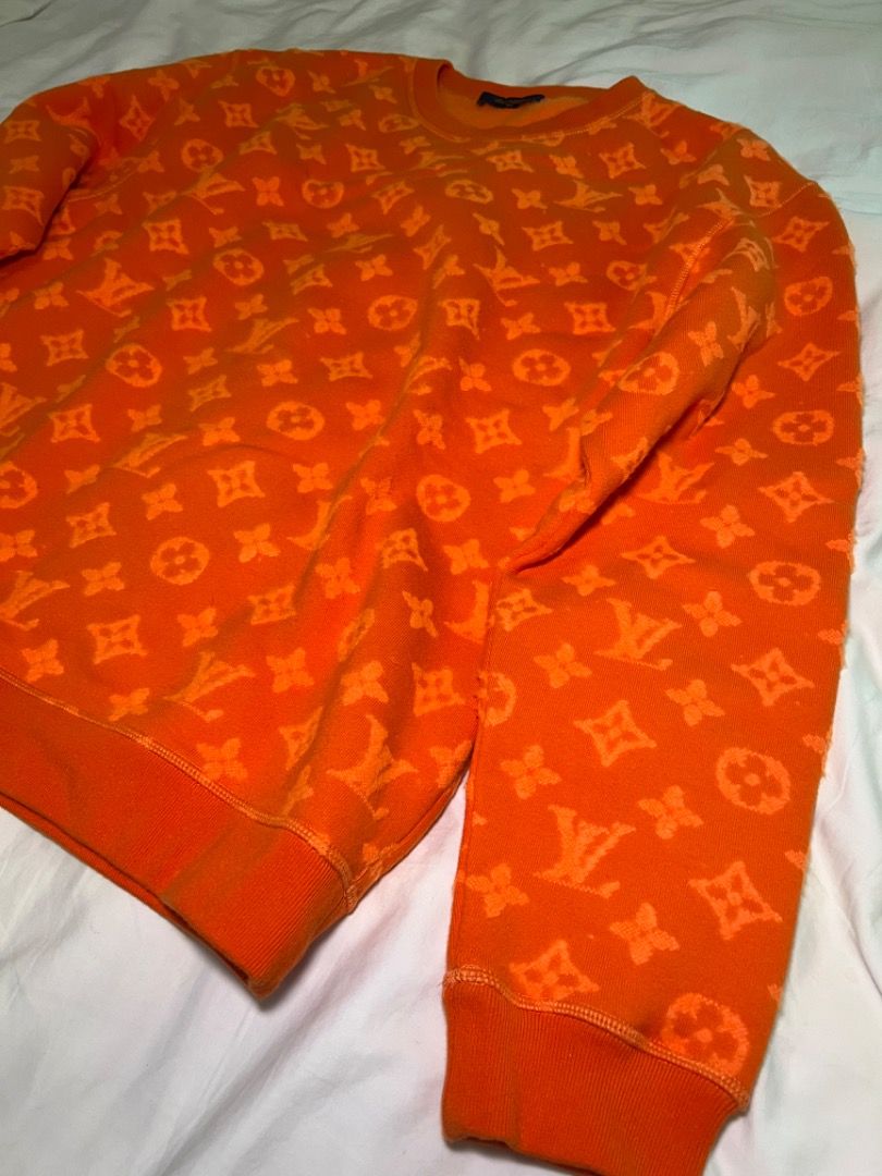 Louis Vuitton Orange Sweater, Men's Fashion, Coats, Jackets and Outerwear  on Carousell