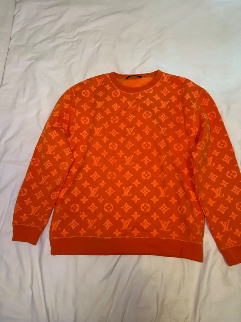 Louis Vuitton Orange Sweater, Men's Fashion, Coats, Jackets and Outerwear  on Carousell