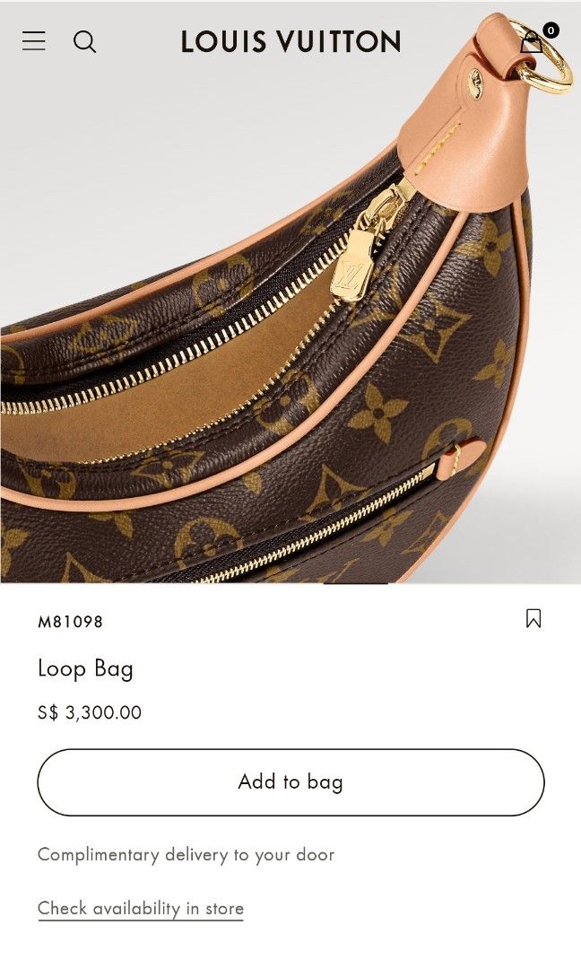 Louis Vuitton LOUIS VUITTON Loop Monogram M81098 Shoulder Bag Crossbody Chain  Strap Leather