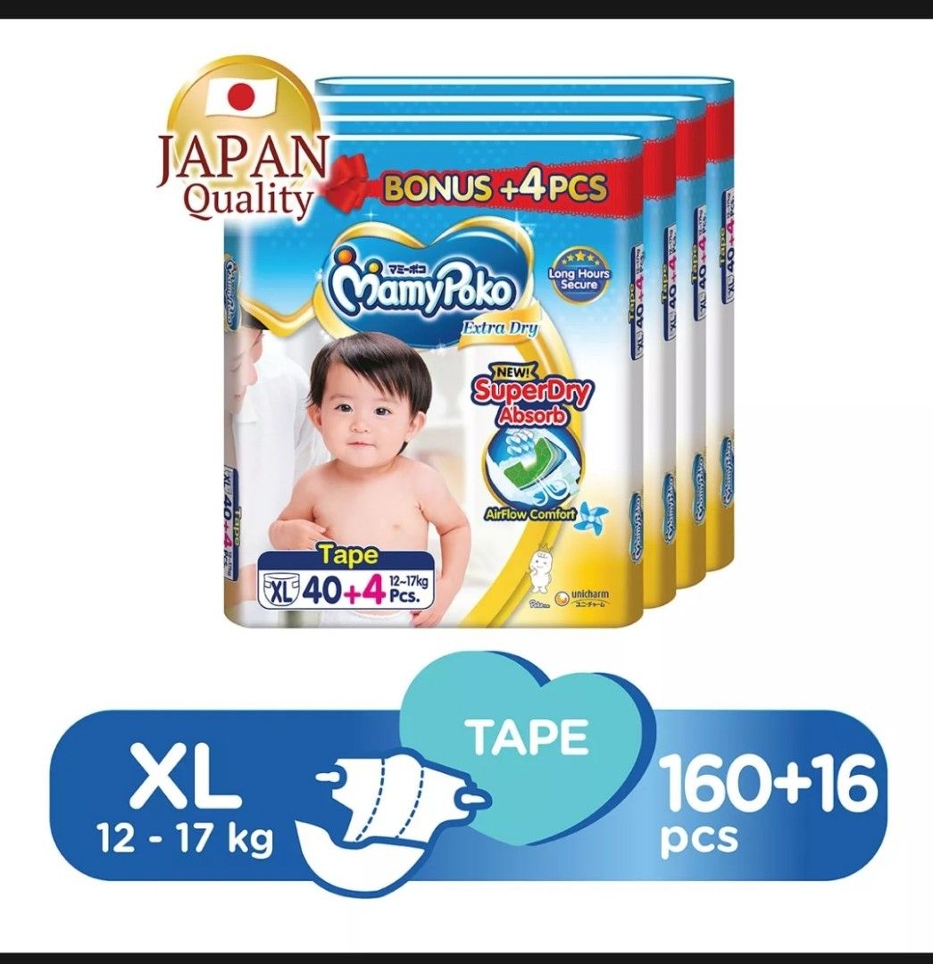 Mamypoko XL tape diaper brand new, Babies & Kids, Bathing & Changing