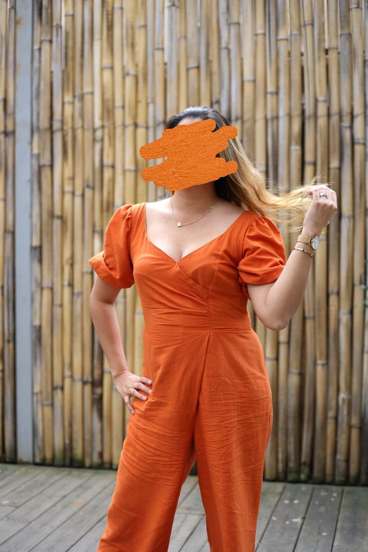 Mango orange jumpsuit deals