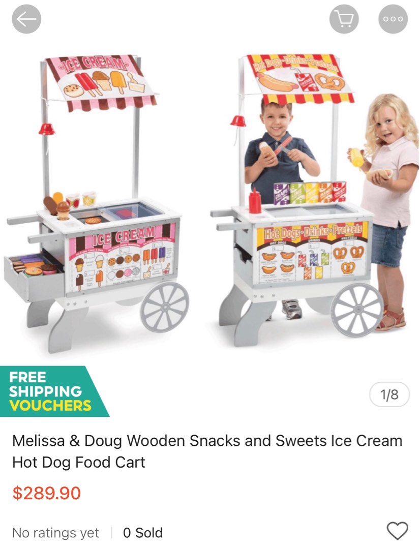 Melissa and doug ice cream and hot top dog cart