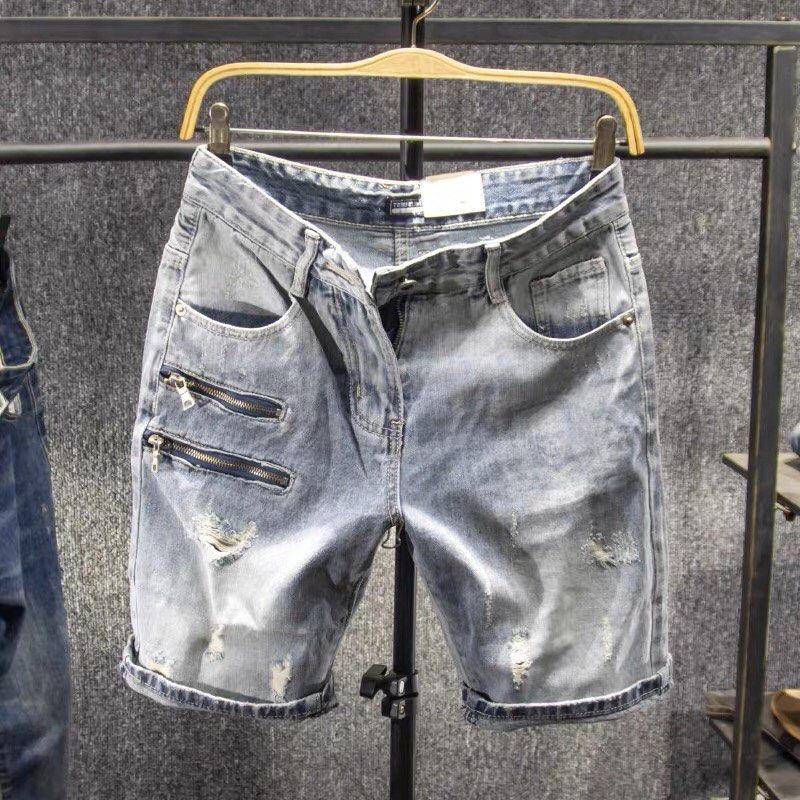 Mens distressed jean best sale shorts