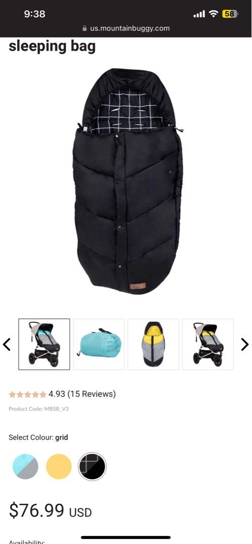 Mountain buggy sleeping bag grid on sale