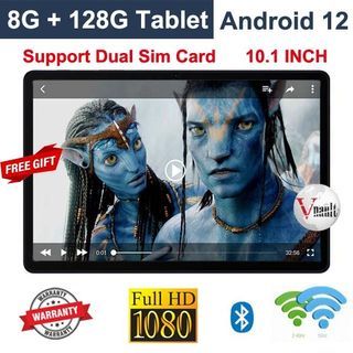Powerful FAST 10.1 Inch Android 12 Tablet 8G 128G Front Back Camera Dual Sim Card Type C 5G WIFI Bluetooth