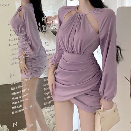 Rhiannon Corset Bodycon Dress in Purple