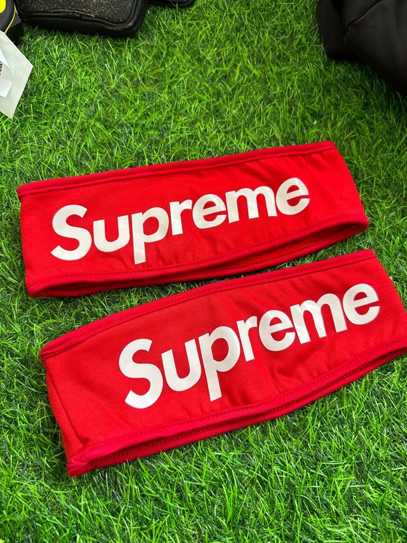 NEW SUPREME FLEECE HEADBAND RED WHITE BOX LOGO FW13 RARE, Men's