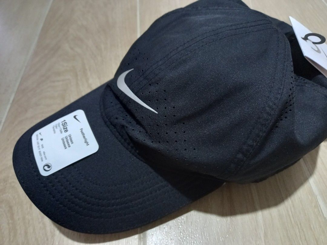 Nike Dri Fit Featherlight Aerobill Running Cap 1 Size Unisex Black DC3598- 010