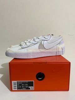 【Fin-1.】Nike Blazer Low Sacai White Patent Leather White/ Sail
