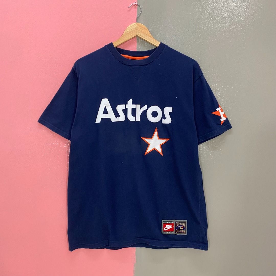 Nike Houston Astros T Shirt, Cooperstown Collection Blue Crewneck Astros,  Men's Fashion, Tops & Sets, Tshirts & Polo Shirts on Carousell