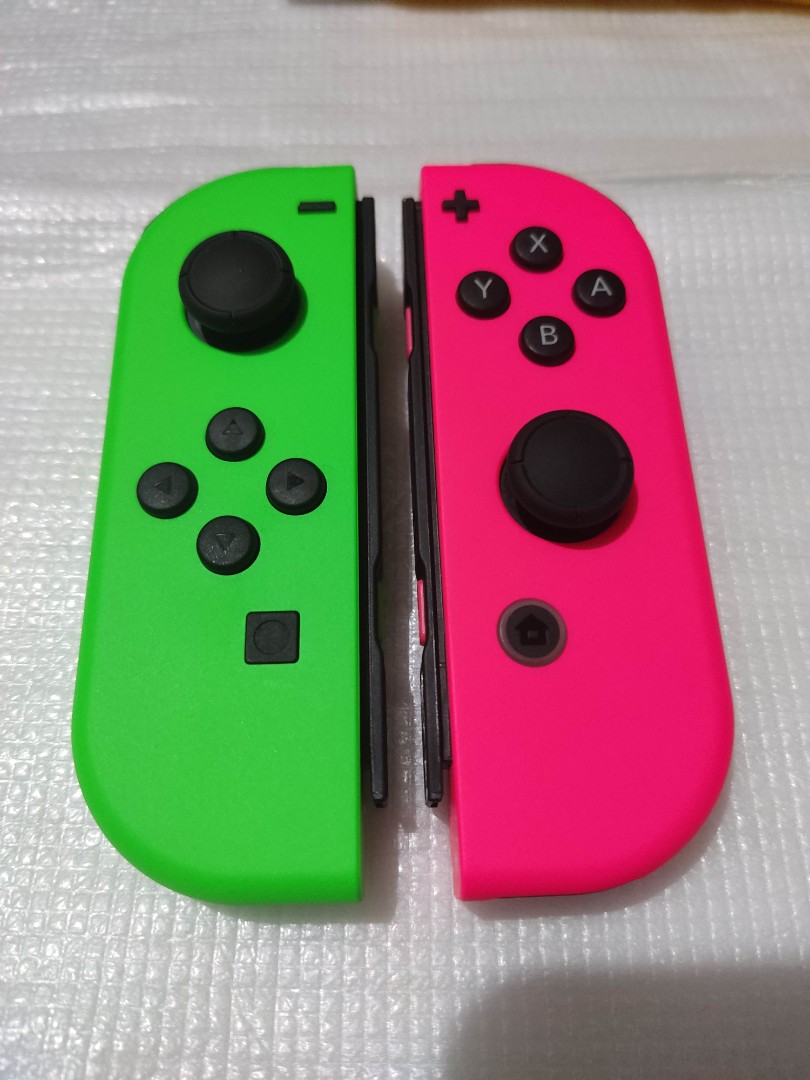 Nintendo Switch Joycons Neon Pink Joycon Neon Green Joycon on Carousell