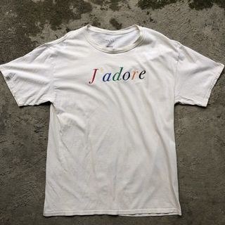 PacSun® Vintage J’adore Cream y2k Rainbow Embroidered Logo T-Shirt