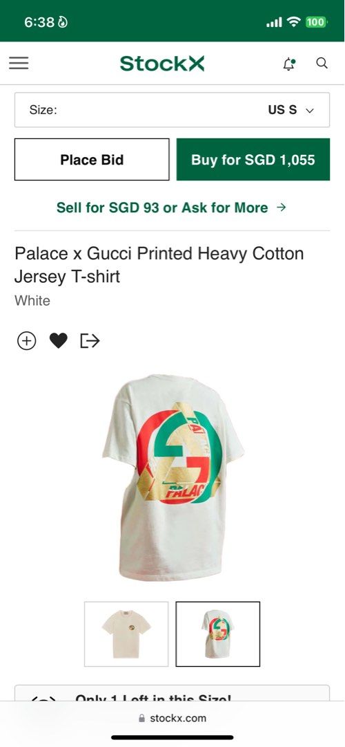 Palace x Gucci Printed Heavy Cotton Jersey T-Shirt White