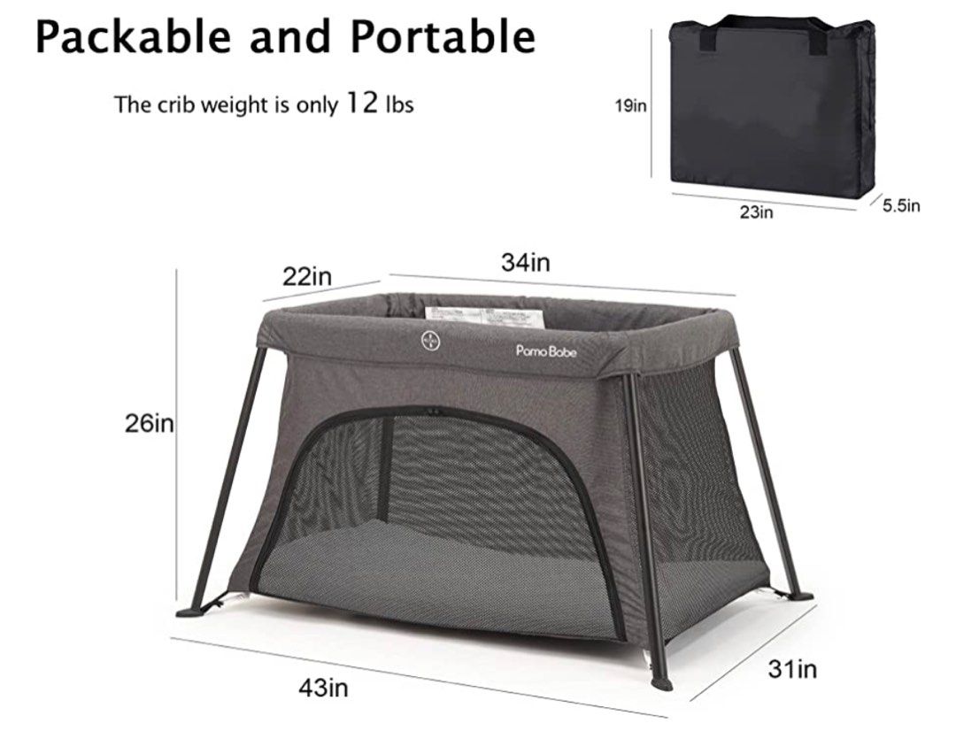 Lightweight outlet travel crib