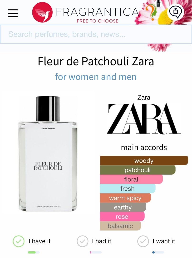 Fleur de patchouli new arrivals zara