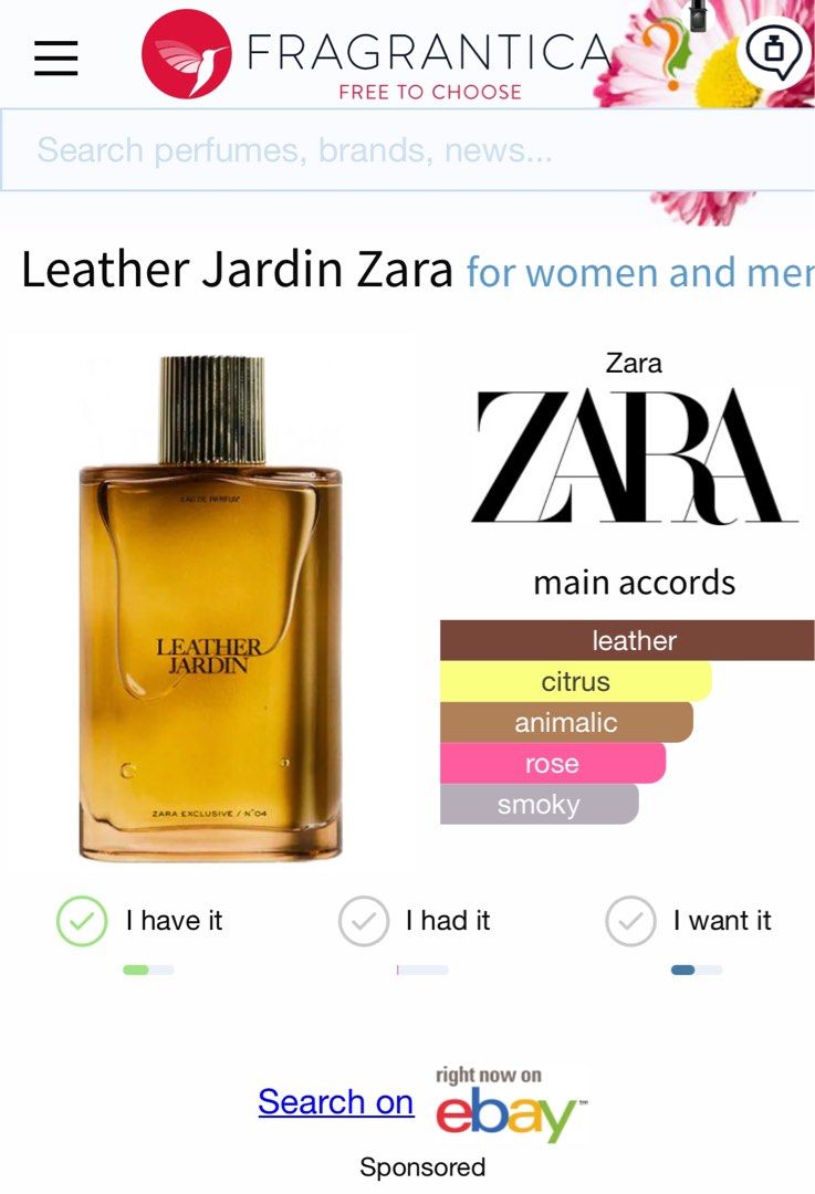leather jardin zara perfume