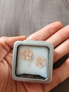 Pink Mother of Pearl & 0.50ct Diamond Loose Setting for Earrings