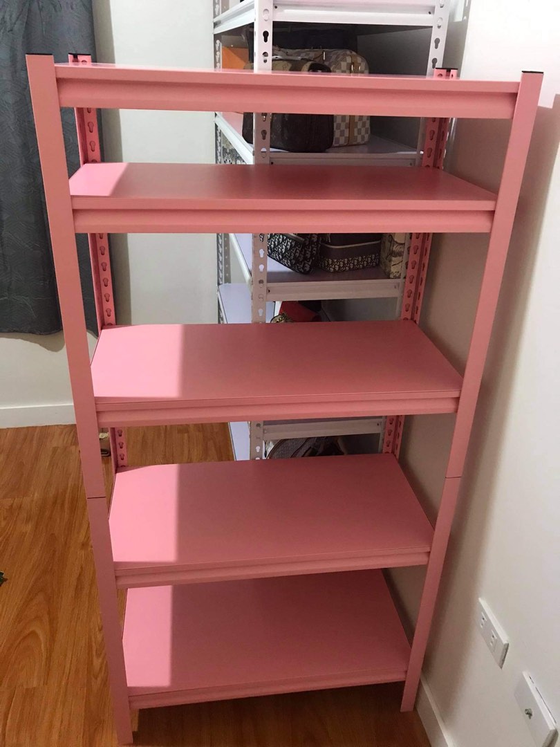 Pink Storage Metal Rack, Furniture & Home Living, Furniture, Shelves ...