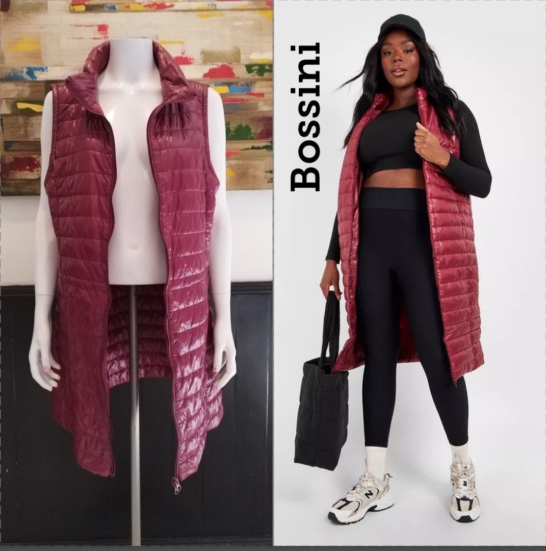Plus size long puffer vest sale
