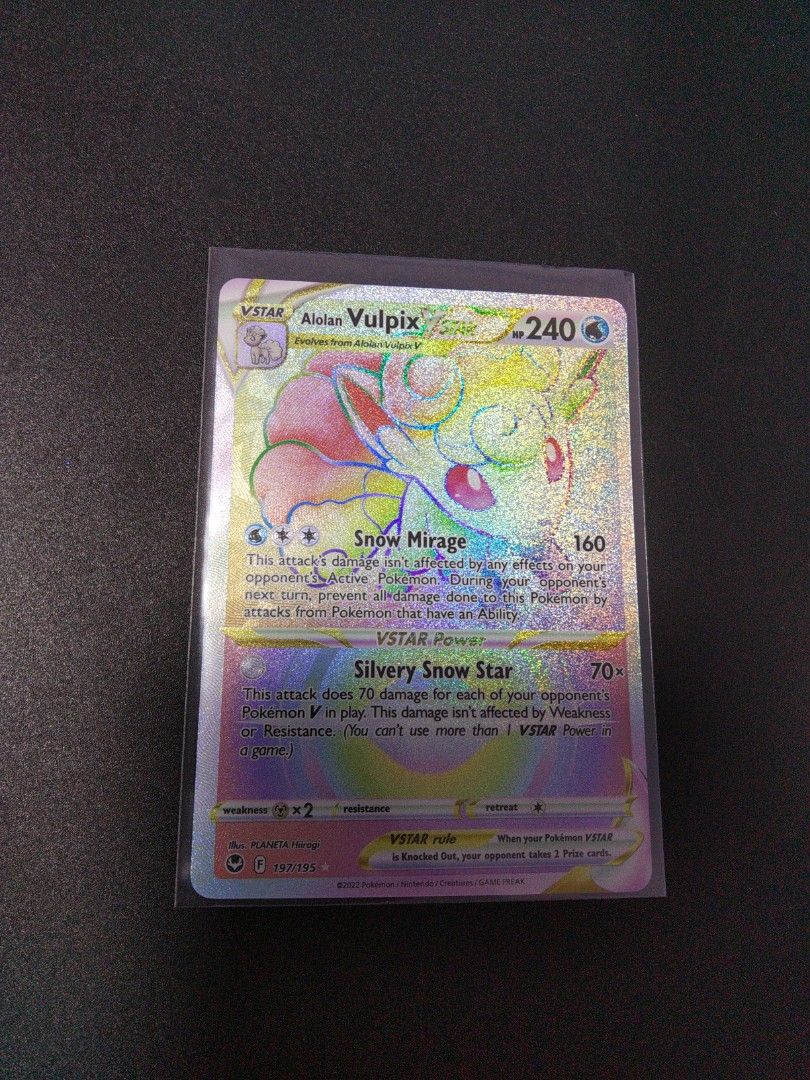 Pokemon TCG Alolan Vulpix VStar Hyper Rare - SS12 Silver Tempest, Hobbies & Toys, Toys & Games on Carousell Pokemon TCG Alolan Vulpix VStar Hyper Rare - SS12 Silver Tempest, Hobbies & Toys, Toys & Games on Carousell