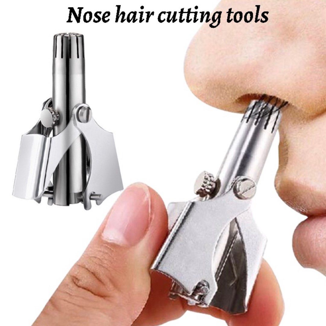 Portable Stainless Steel Manual Nose Hair Trimmer, Beauty & Personal