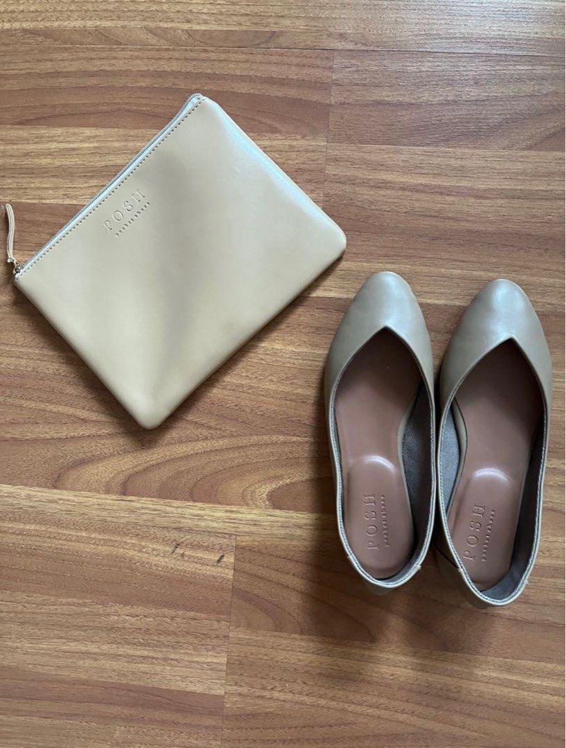 Posh Pocket nude beige flats (Category: Flats & Sandals) located in Quezon City. Submitted by applepie.11 (Listing ID 1226016200, Image 3). Description: Size 5 - Pointy basic in taupe (First 2 photos from store’s IG page) Used 3x only but does not fit my feet. No scratches or flaws except for signs of usage on the sole. Bought from website last Feb 2022 for 1450+sf. No box, but still with pouch as seen in photo..