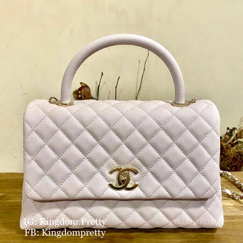Pre-order Chanel Coco Top Handle Caviar Medium Flap Bag in Pink, Light Gold  Hardware LGHW, Luxury, Bags & Wallets on Carousell