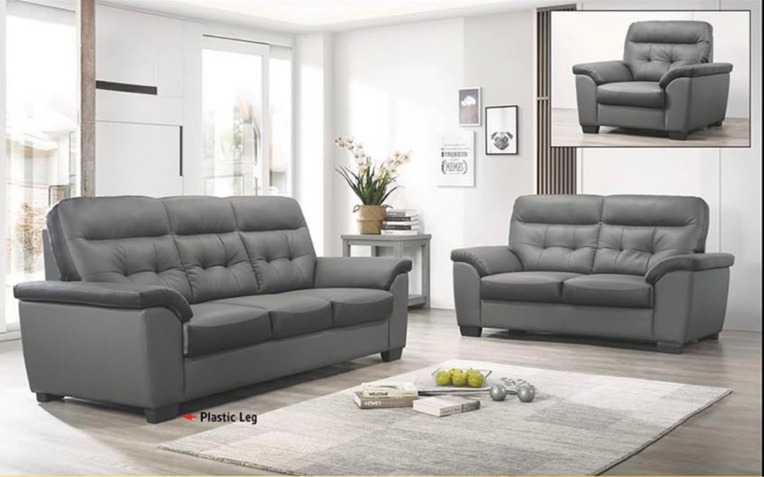 Pu Leather Sofa Set 3 2 Seater L Shape