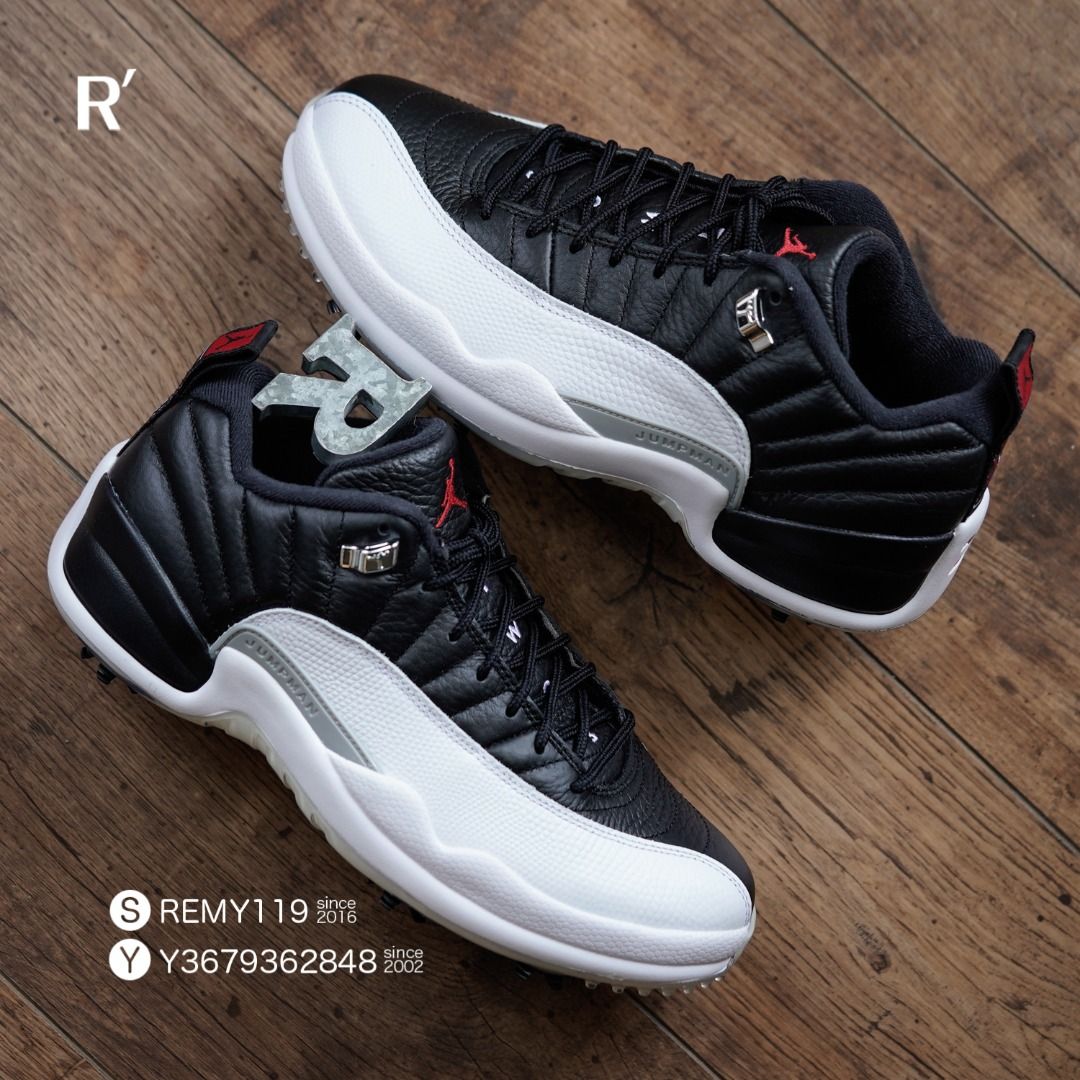 R'選物 US9 Air Jordan 12 Retro Low Golf Playoff 黑白 高爾夫 DH4120-010
