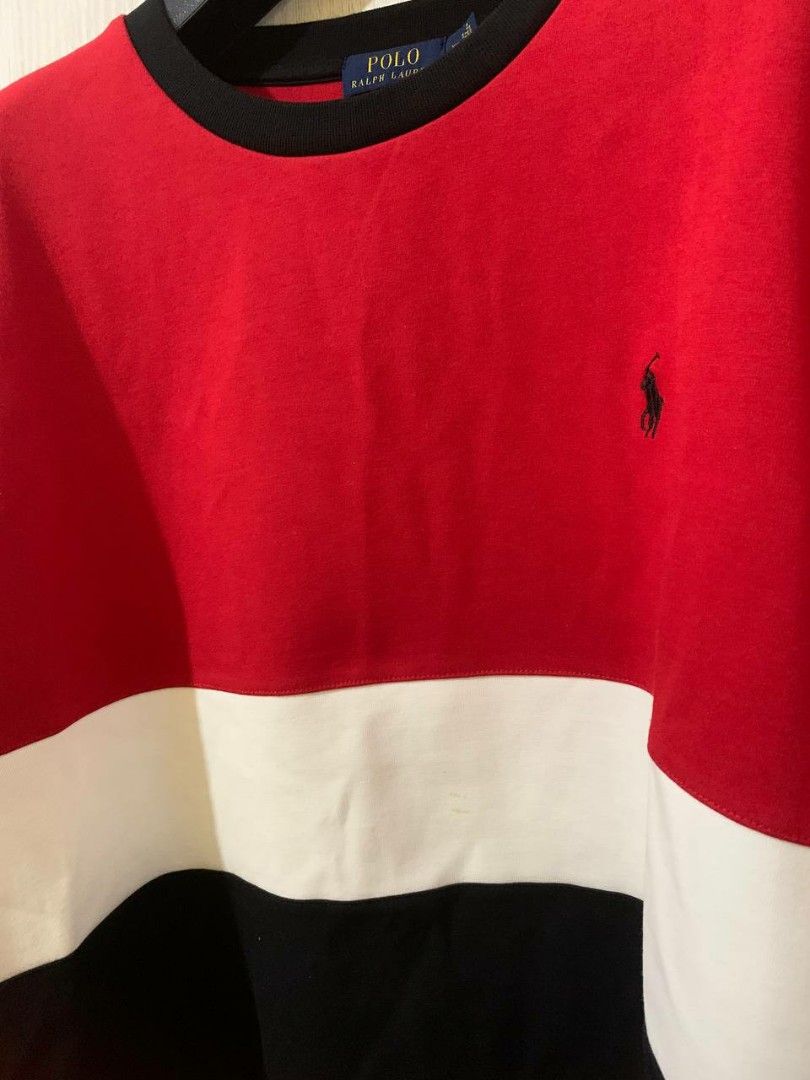 Black red and white polo sweater clearance