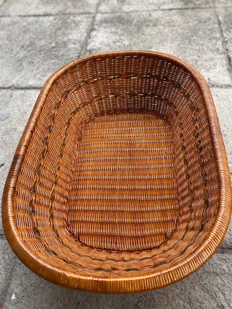 Rattan Wicker Basket on Carousell