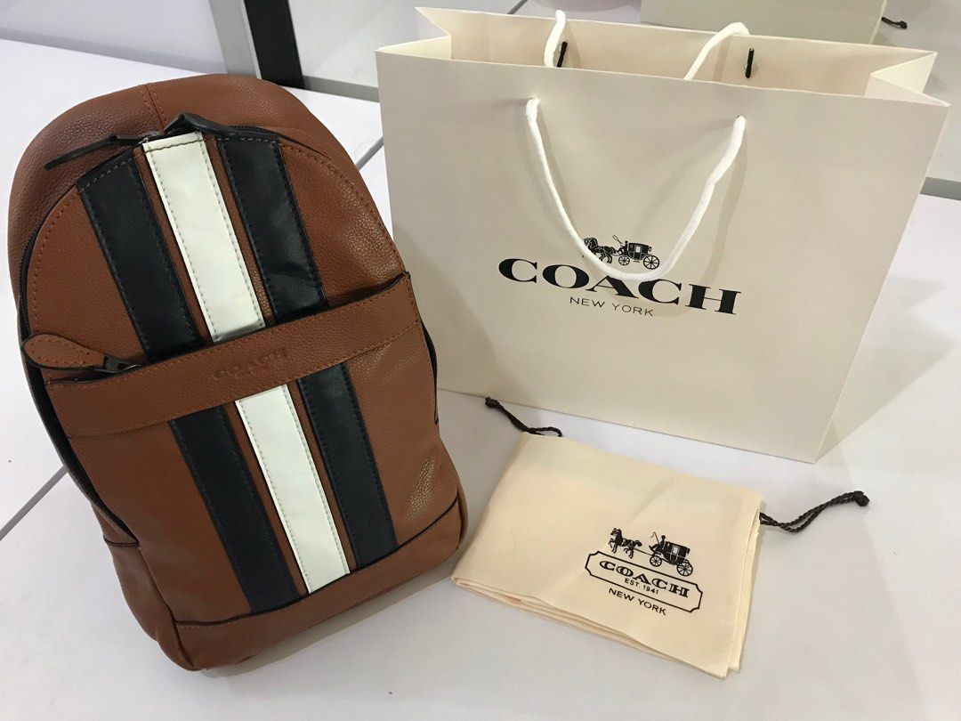 Ready stock Gift set Coach Charles pack Varsity chest backpack