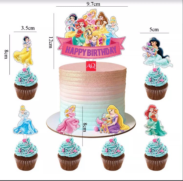 Ready Stock] New Arrival ~ Disney Princess ( Design 4) Acrylic Cake &  Cupcakes Toppers Set, Hobbies & Toys, Stationery & Craft, Occasions & Party  Supplies On Carousell