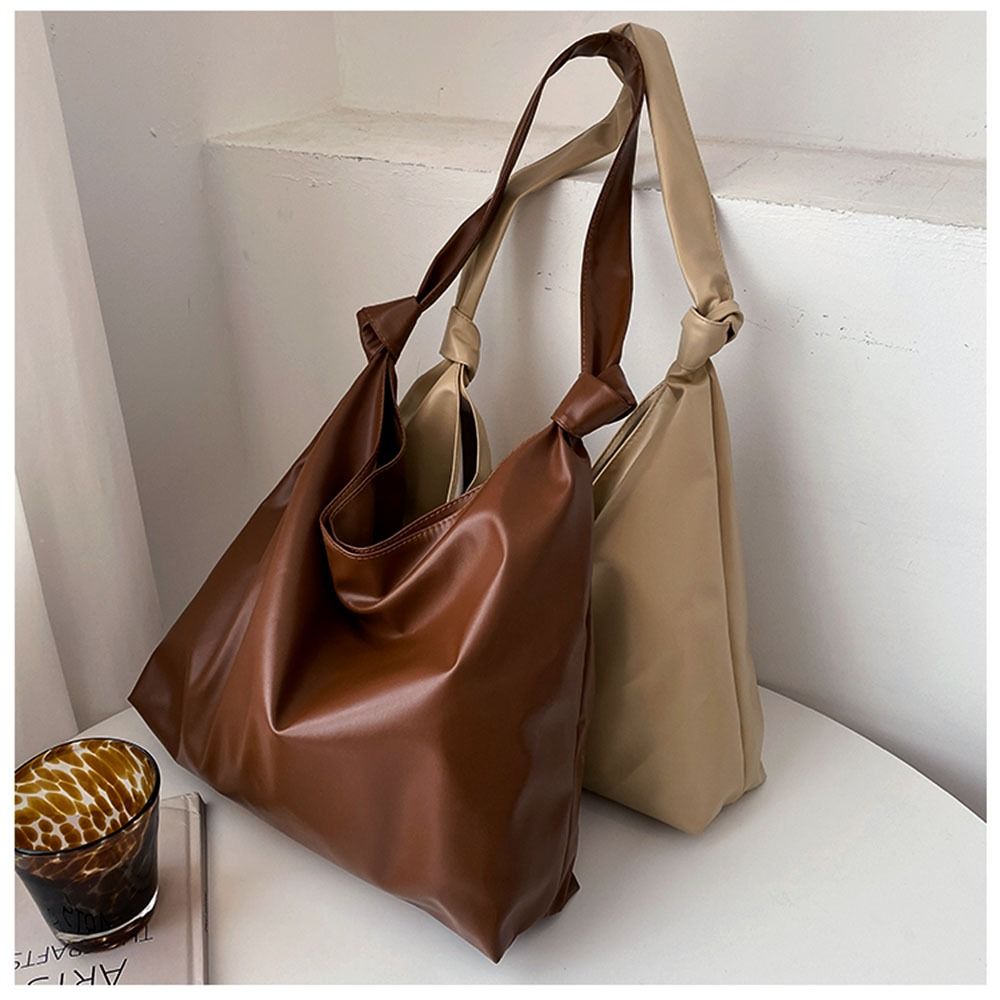 READYSTOCKS Women Minimalist Leather Tote Bag Simple Large