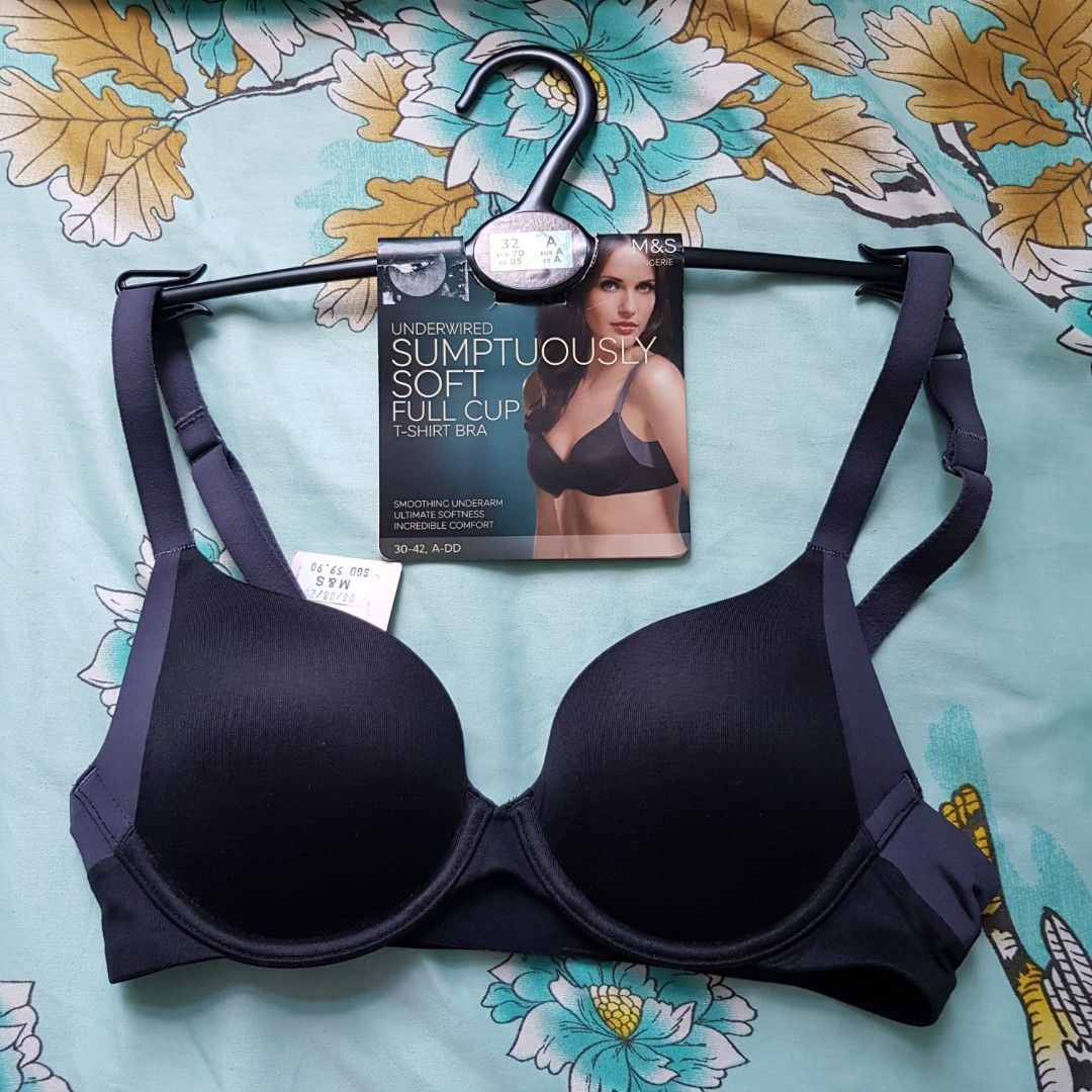 RTP $59.90 BNWT Marks & Spencer M&S Underwired Sumptuously Soft Full Cup T  Shirt Bra, Women's Fashion, New Undergarments & Loungewear on Carousell