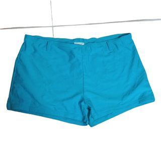 SALE (Medium) NSC SWIMWEAR Cyan Blue Plain Swim Shorts