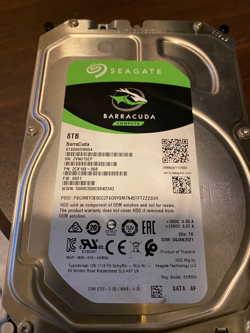 Seagate 8TB, 電腦＆科技, 電腦周邊及配件, 硬碟及儲存器- Carousell